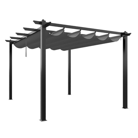 13x10ft Aluminium Pergola with Retractable Roof, LG1603LG1604 (Ver.2)