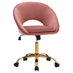 Livingandhome Velvet Swivel Office Chair Height Adjustable for Home Office, ZH1088