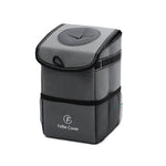 Foldable Car Trash Bin with Lid and Side Pockets, HU0006