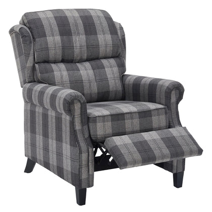 Vintage Linen Upholstered Recliner Chair with Adjustable Backrest, FL050182