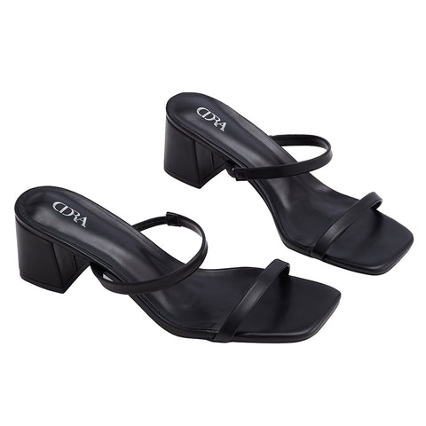 Pair of Square Open Toe Block Heel Sandals, JW0163 (Ver.2)