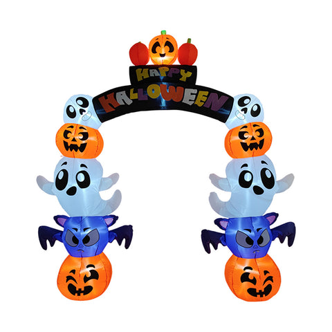 8ft Halloween Inflatable Pumpkin Archway Decorations with Build-in LED Lights, IF540026