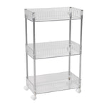 Lifeideas Three-Tier Clear Plastic Household Storage Rack with Wheels, SW0786