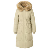 Polyester Quilted Coat with Faux Fur Hood, CC062006