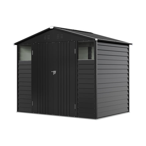 8x5.7FT Metal Apex Roof Garden Storage Shed, PM1743PM1744 (Ver.2)