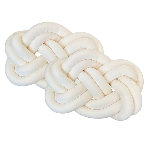 2 Pcs Knot Cushions in Milky White, HT070269