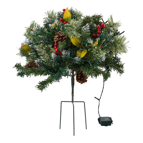 Artificial Pre-Lit Christmas Planter Bushes Decorations, IF070162