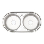 Stainless Steel Double-bowl Round Sink with Waste Kit, AI0517 (Ver.2)