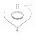 3Pcs Necklace Teardrop Dangle Earrings Bracelet Jewelry Set, CA290033