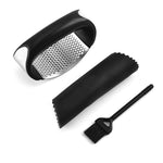 Livingandhome Stainless Steel Garlic Press Rocker with Peeler and Brush, WZ0111