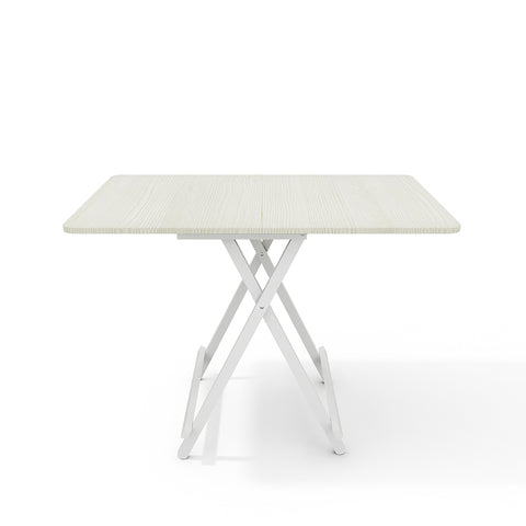 Weißer Klappbarer Esstisch aus Holz mit Eisenbeine, 100 x 60cm, FD050004 (DE)