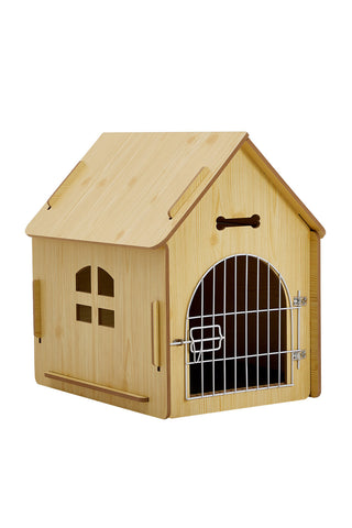 Wooden Pet House Doghouse with Wire Door, FI1196