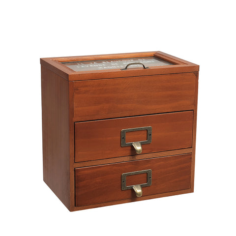 Livingandhome 3-Tier Wood Organizer Rustic Jewelry Box, SC0211