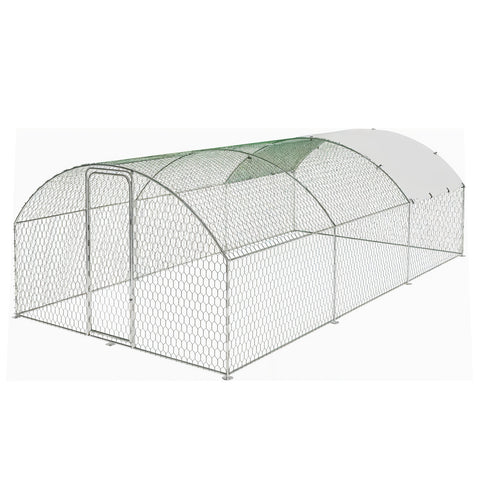 Metal Walk-in Chicken Coop Run with PE Tarpaulin, XD0030 (Ver.2)