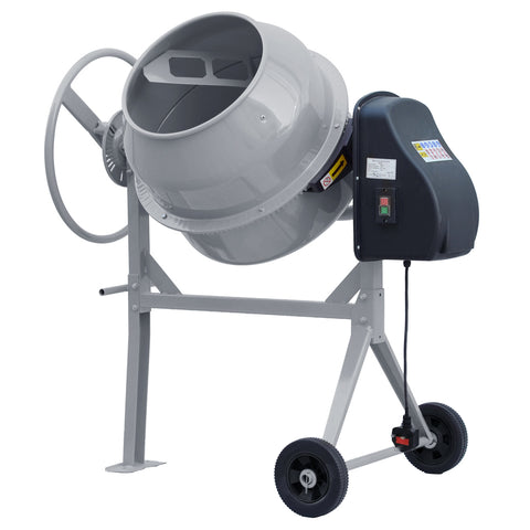 140L Grey Electric Cement Mixer with Wheels, PM0414(Ver.2)