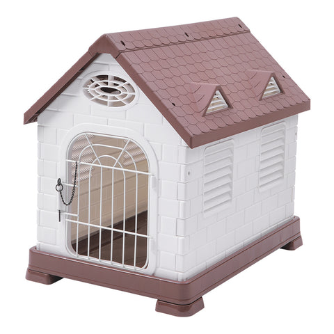 Livingandhome Elevated Plastic Dog House with Wire Door, FI0902