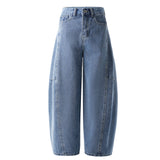 Stylish Wide-Leg Curved Knife Jeans with Pockets, CC061917