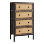 H&O Direct 4-Drawer Rustic Rattan Storage Cabinet, XY0415