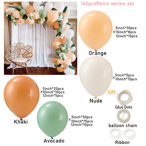 162pcs Balloon Set for Party Festival Backdrop Decoration, SC0660