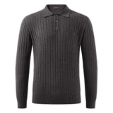 Long-Sleeve Polo Collar Cable-Knit Jumper, CC291553