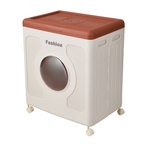 160L Foldable Clothes Storage Box Container with Wheels, HM320174