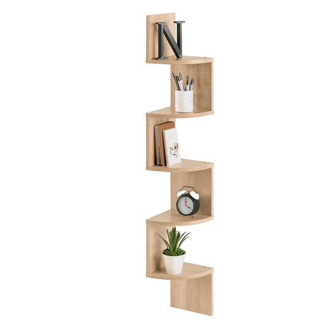 Livingandhome Hängeregal 5 Ebenen Holz Braun 19,5/19,5/122 cm [REGAL Holz Braun 19,5/19,5/122 cm 5 Ebenen], FL070006(DE)