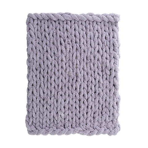 Stretchable Chunky Knit Handwoven Chenille Throw Blanket, SC0354 (Ver.2)