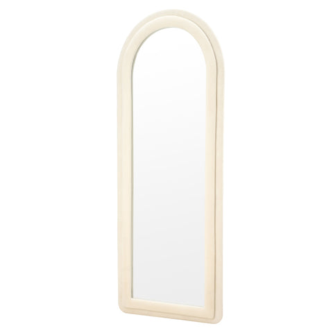 Double Arched Full-Length Mirror with Tempered Glass & Velvet-Wrapped MDF Frame, FB570008