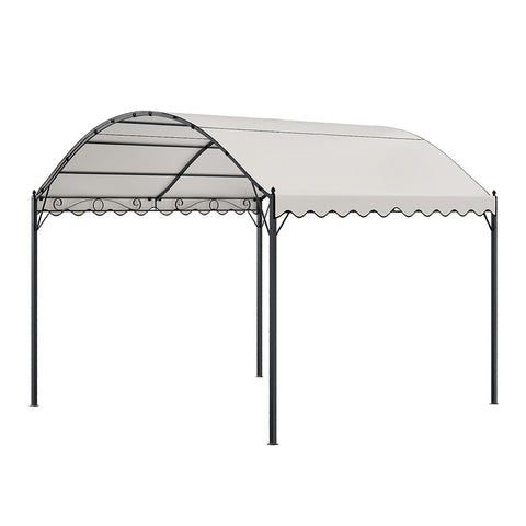 10x10ft Outdoor Metal Arched Pergola with Canopy, LG1598 (Ver.2)
