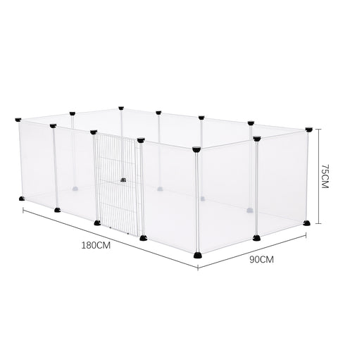 12 Panels Portable Clear Pet Playpen Fence with Door, CT0653 (Ver.2)