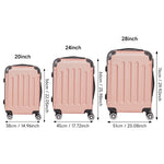 3PCS Lockable Travel Suitcase Set, XB0007