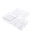 10-teiliges Weißes PET Kühlschrank-Aufbewahrungsboxen-Set Mit Staubschutzdeckel [AUFBEWAHRUNGSBOXEN-SET Weiß 10-teilig PET Mit Deckel],HS080002(DE)