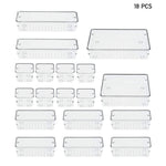 18-Piece Transparent Desktop Organisers, CT0455