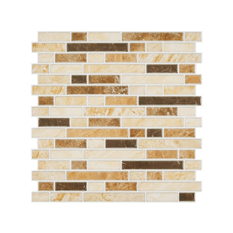 10Pcs Self-Adhesive Wall Tile Stickers with Marble Effect, HF070426