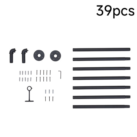 Matte Black Metal Telescopic Curtain Rod, MD390016