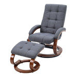 Livingandhome Swivel Velvet Recliner with Footrest, FA0601
