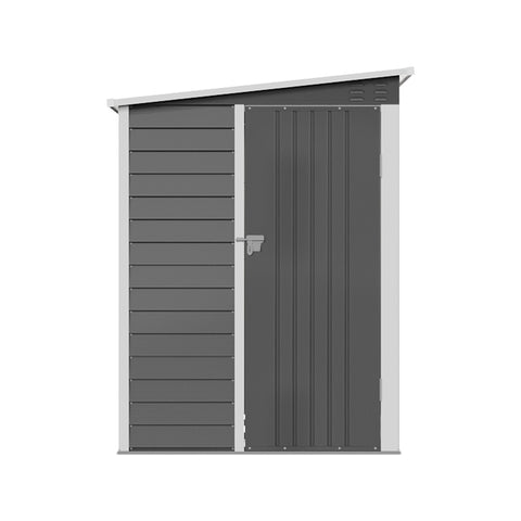 4 x 6FT Outdoor Metal Pent Roof Garden Storage Shed, PM1747PM1748
