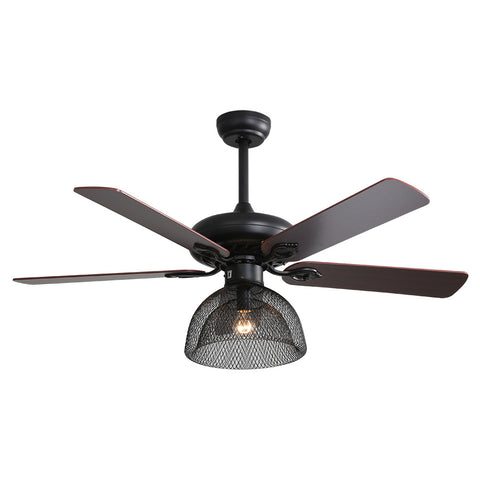 Livingandhome Industrial 5-Blade Ceiling Fan Light with Remote, DM0582