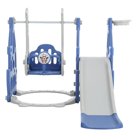 3 in 1 Toddler Slide, Swing and Climber Playset with Basketball Hoop, FI0258