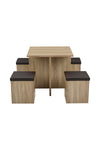 Livingandhome Table and 4 Stools Set, ZH1413ZH1414
