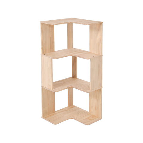 4-Tier Wooden L-shaped Corner Bookshelf, FL250035