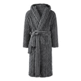 Hoodie Dressing Gown with Self-Tie Waist Belt, CC291181