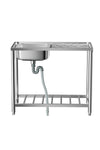201 Stainless Steel Commercial Sink with Drainboard, AI1597 (Ver.2)