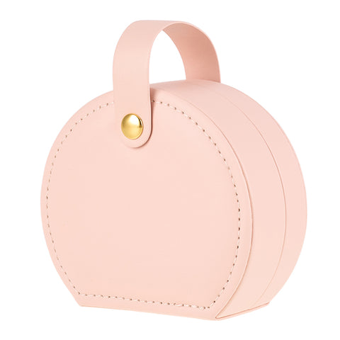 Portable PU Leather Travel Jewellery Box with Handle, HM070303