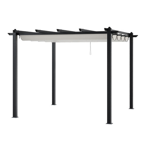 10x10ft Aluminium Pergola with Retractable Roof, LG1602 (Ver.2)