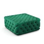 Livingandhome Deep Buttoned Square Velvet Footstool Coffee Table, JM2130