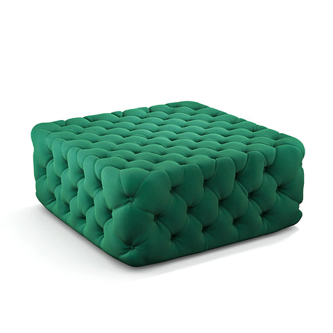 Livingandhome Deep Buttoned Square Velvet Footstool Coffee Table, JM2130