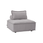Livingandhome Square Fabric 1 Seater Section Single Sofa Ottoman, JM2184