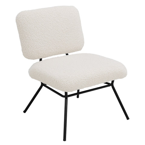 Livingandhome Metal Faux Wool Accent Chair Occasional Chair, JM2111