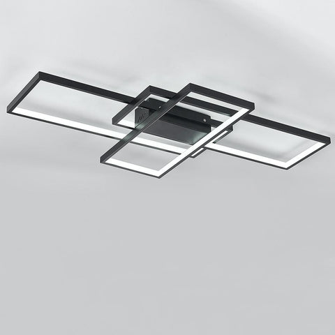 Livingandhome Neutral Style Rectangular LED Semi Flush Ceiling Light, LG0712